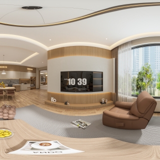 现代客厅展示区360
