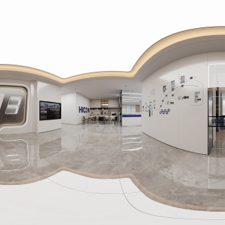 现代办公室展示区全景