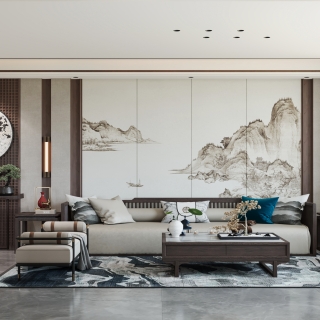 新中式三层沙发面