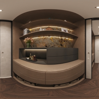 二楼男孩房衣帽间全景
