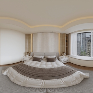 现代 主卧 全景 新