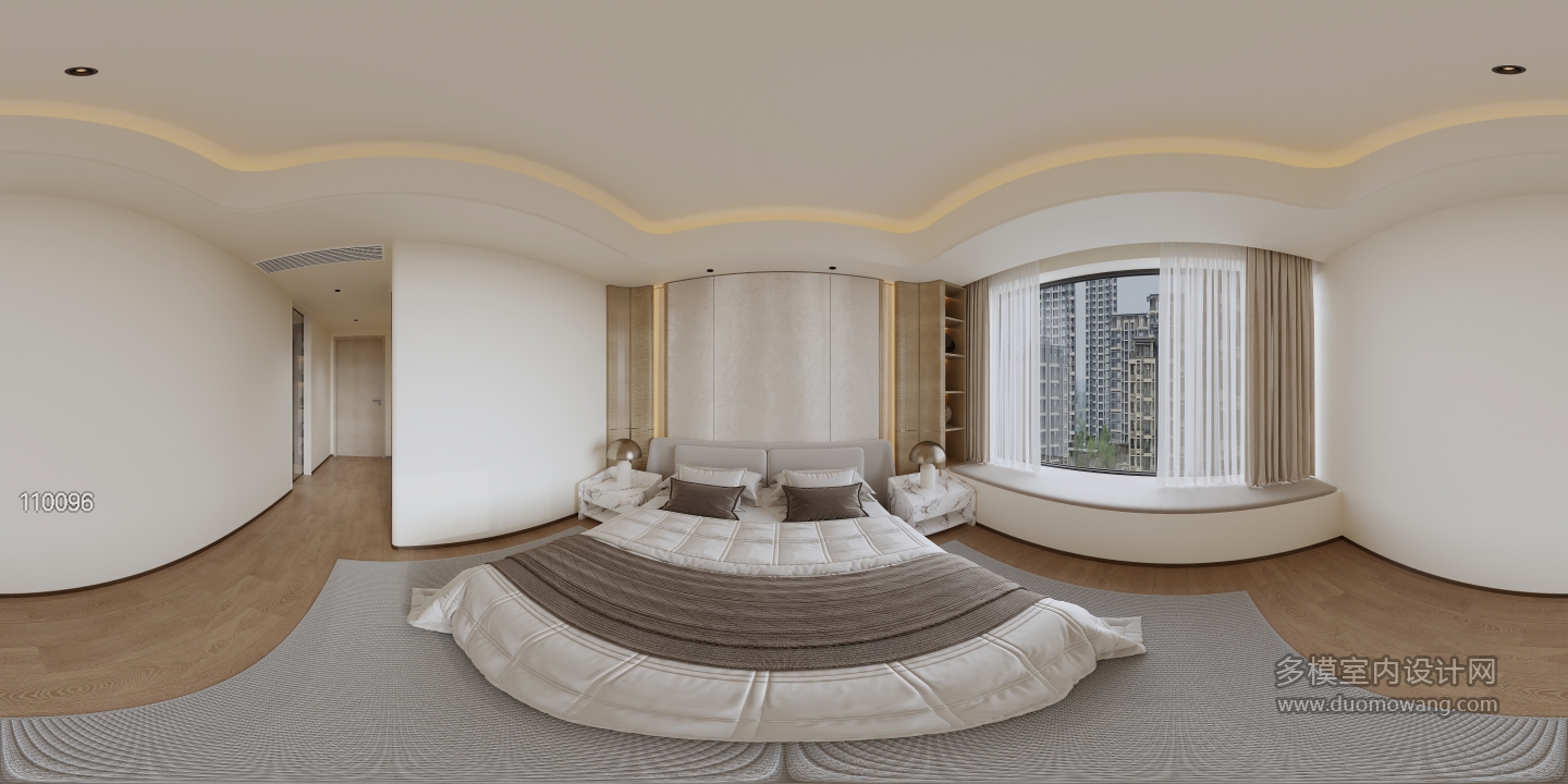 现代 主卧 全景 新