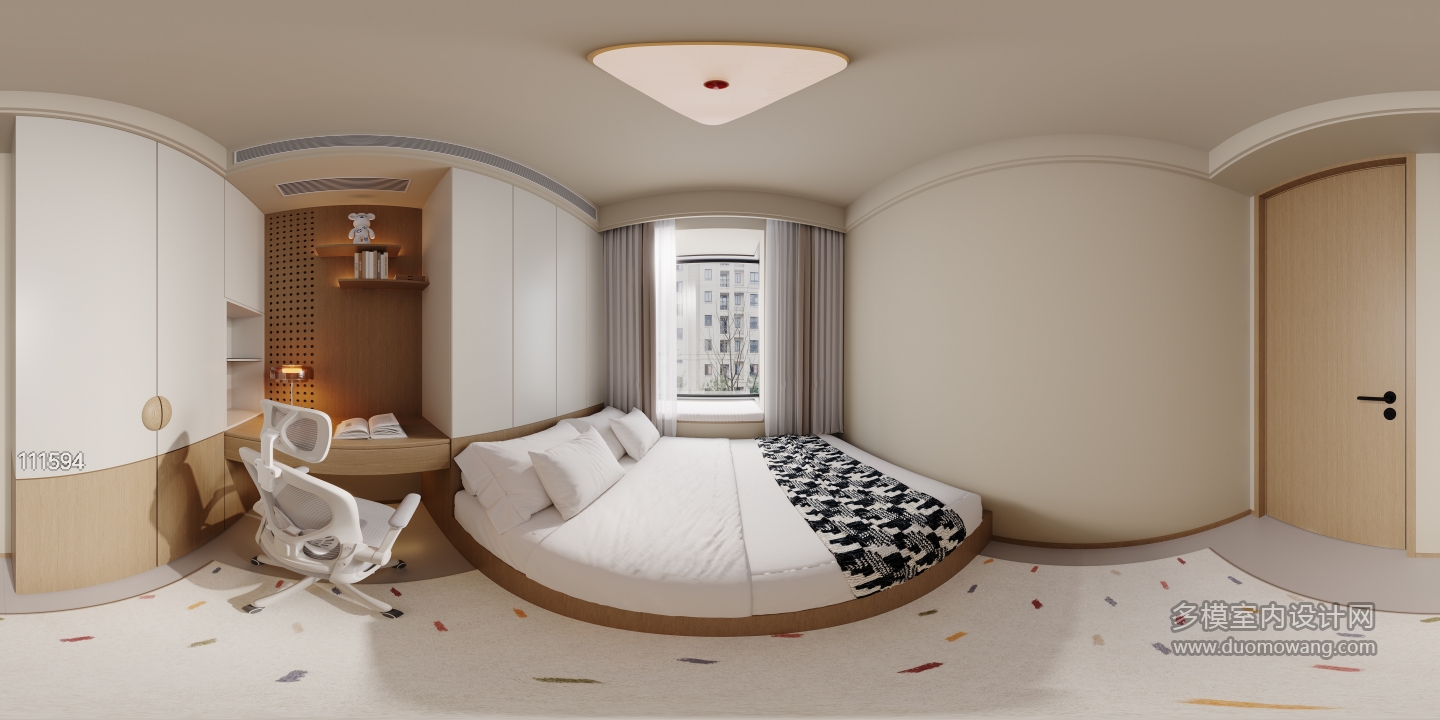 中古风小孩房全景