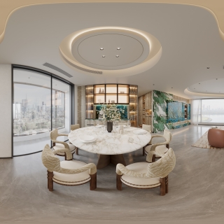 现代轻奢餐厅全景