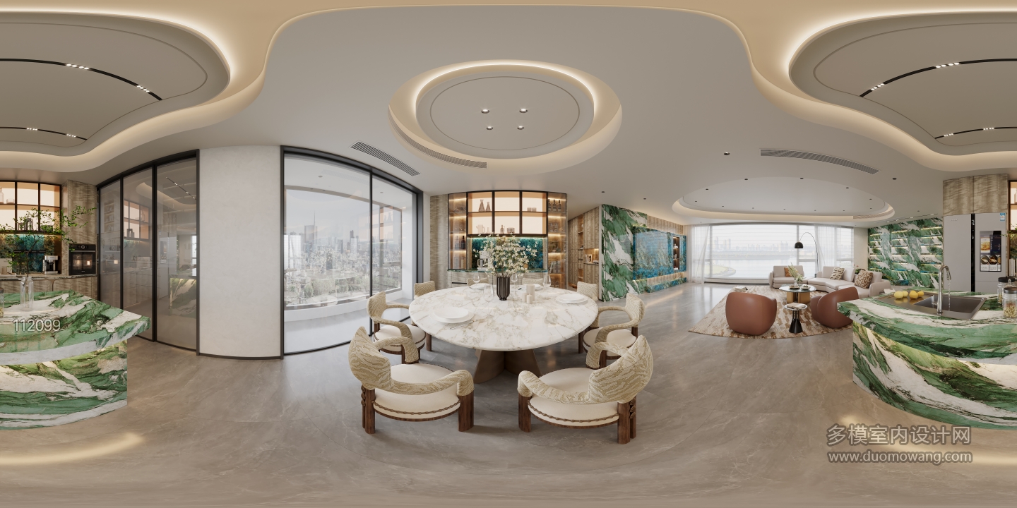 现代轻奢餐厅全景