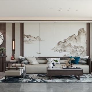 新中式三层沙发面