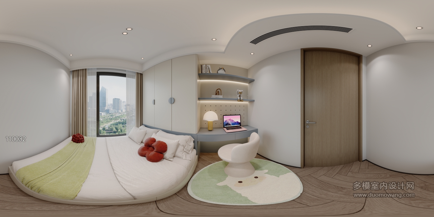 现代 女孩房小全景