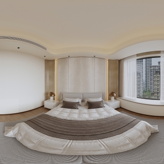 现代 主卧 全景