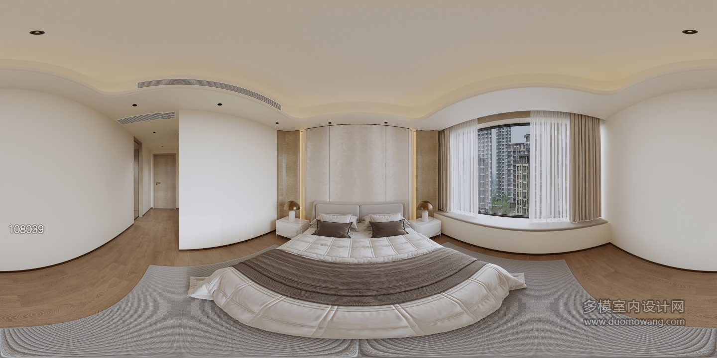 现代 主卧 全景