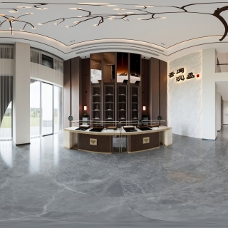 新中式一层展厅全景2