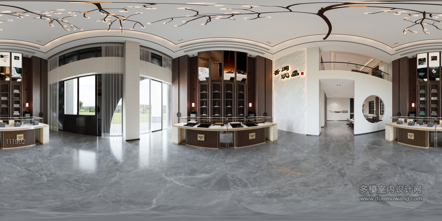 新中式一层展厅全景2