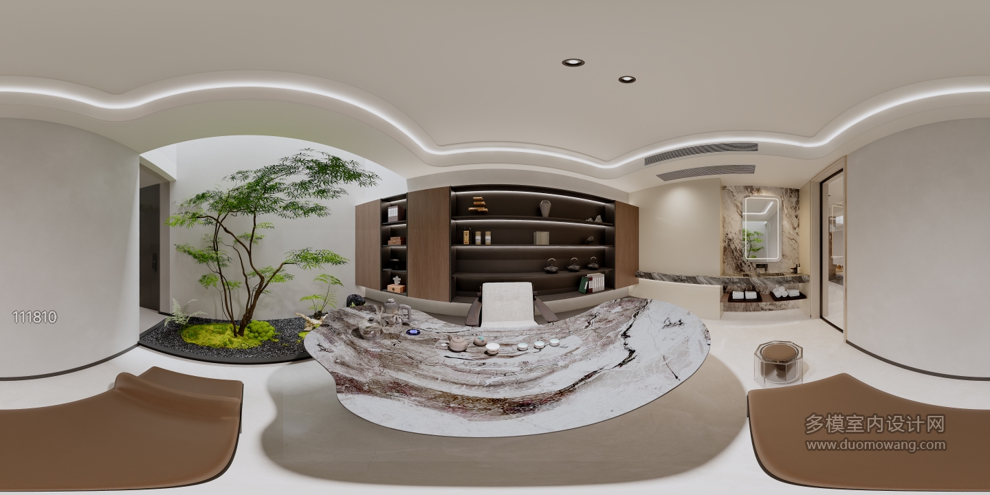 现代茶室全景G