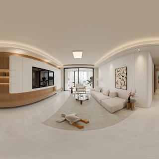 现代简约可餐厅全景