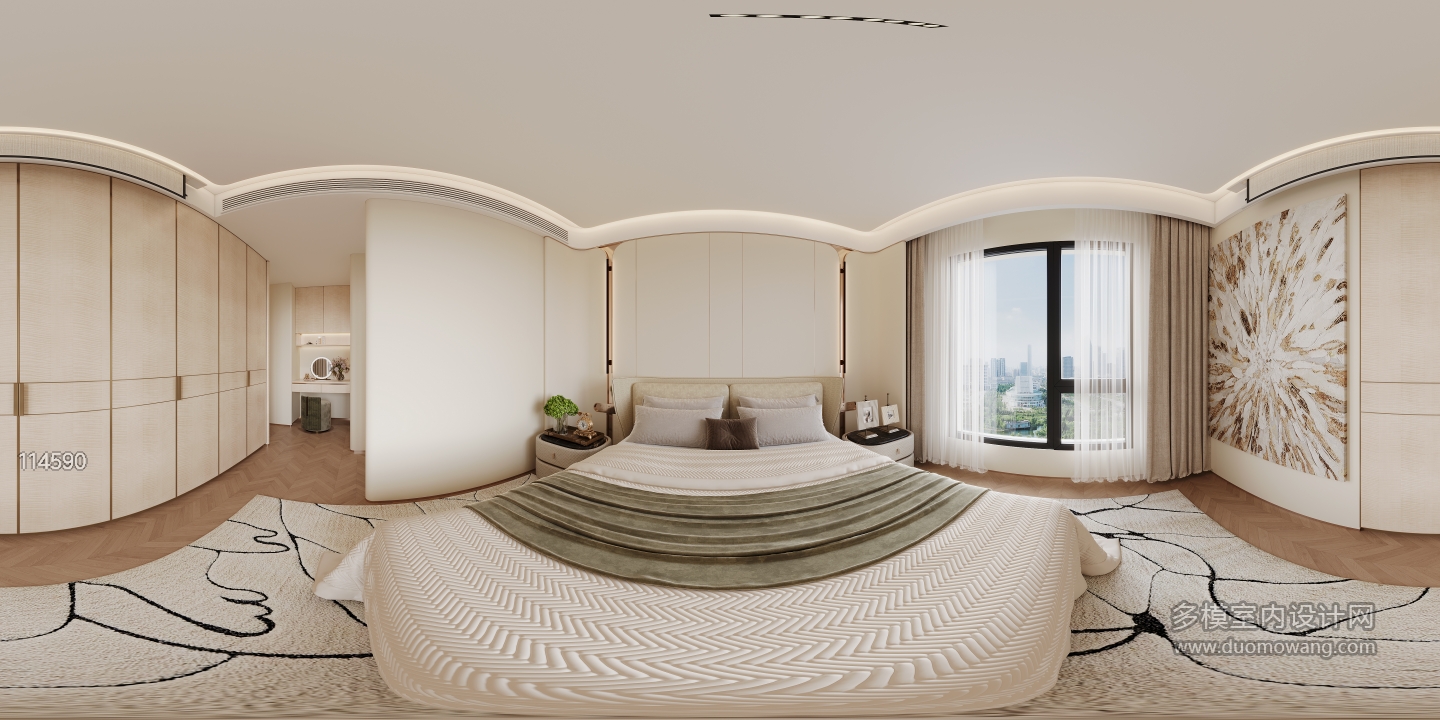 现代主卧全景
