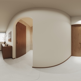 现代中古三层楼梯全景