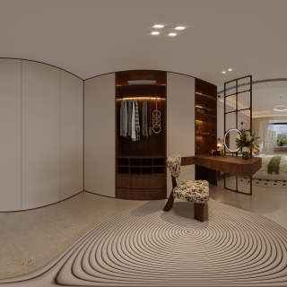 现代主卧衣帽间360