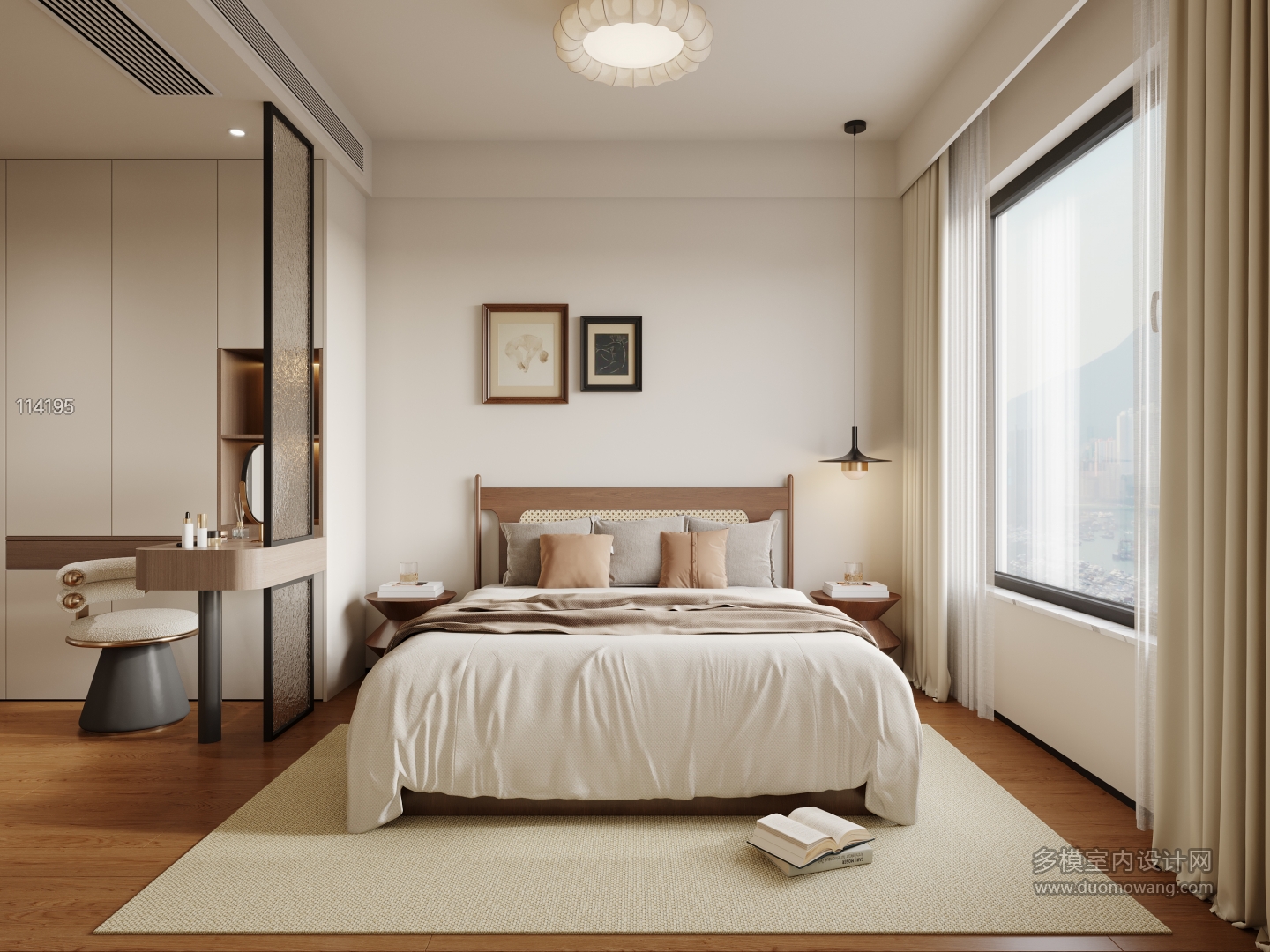 现代主卧特写