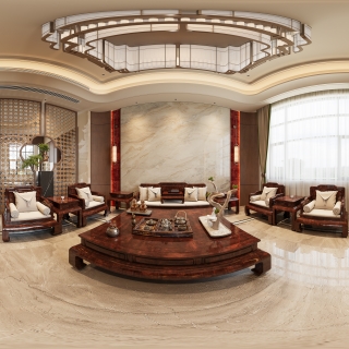 新中式客厅360