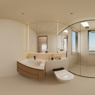 现代原木二楼卫生间