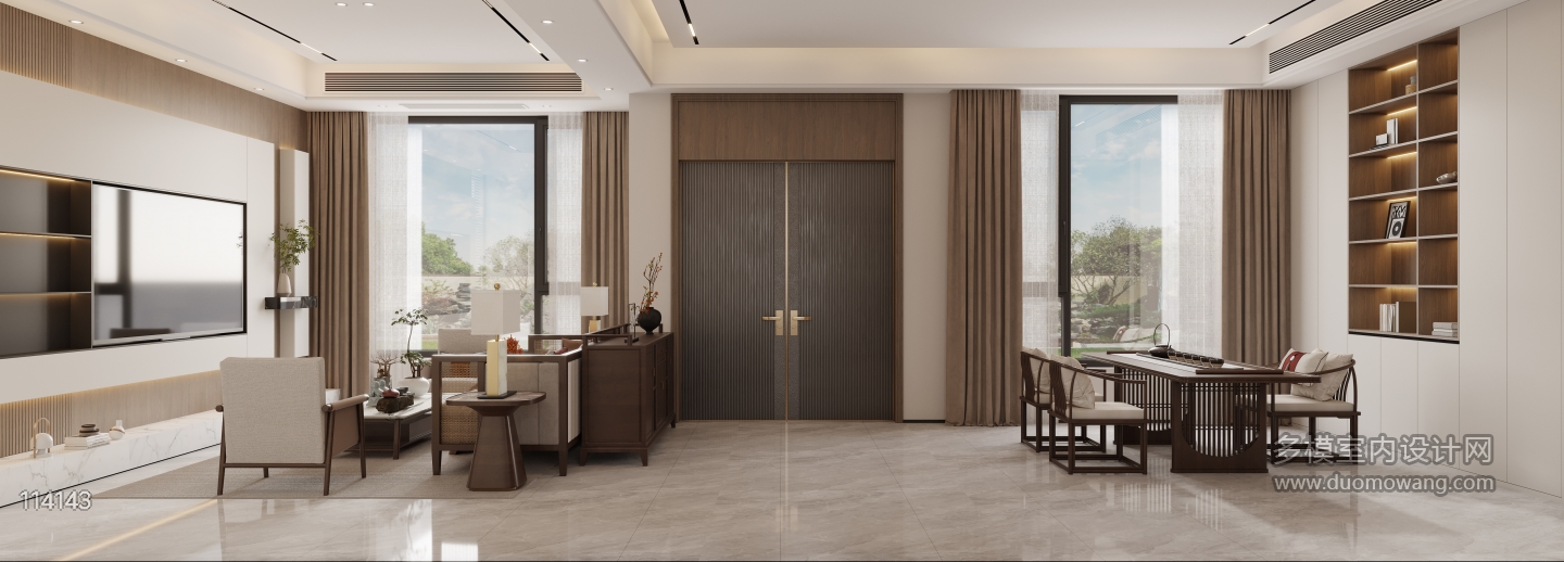 新中式客厅特写