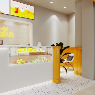 现代奶茶店休息区