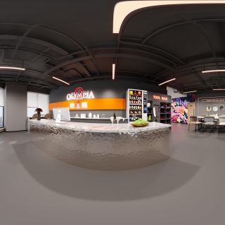 现代健身房前台全景