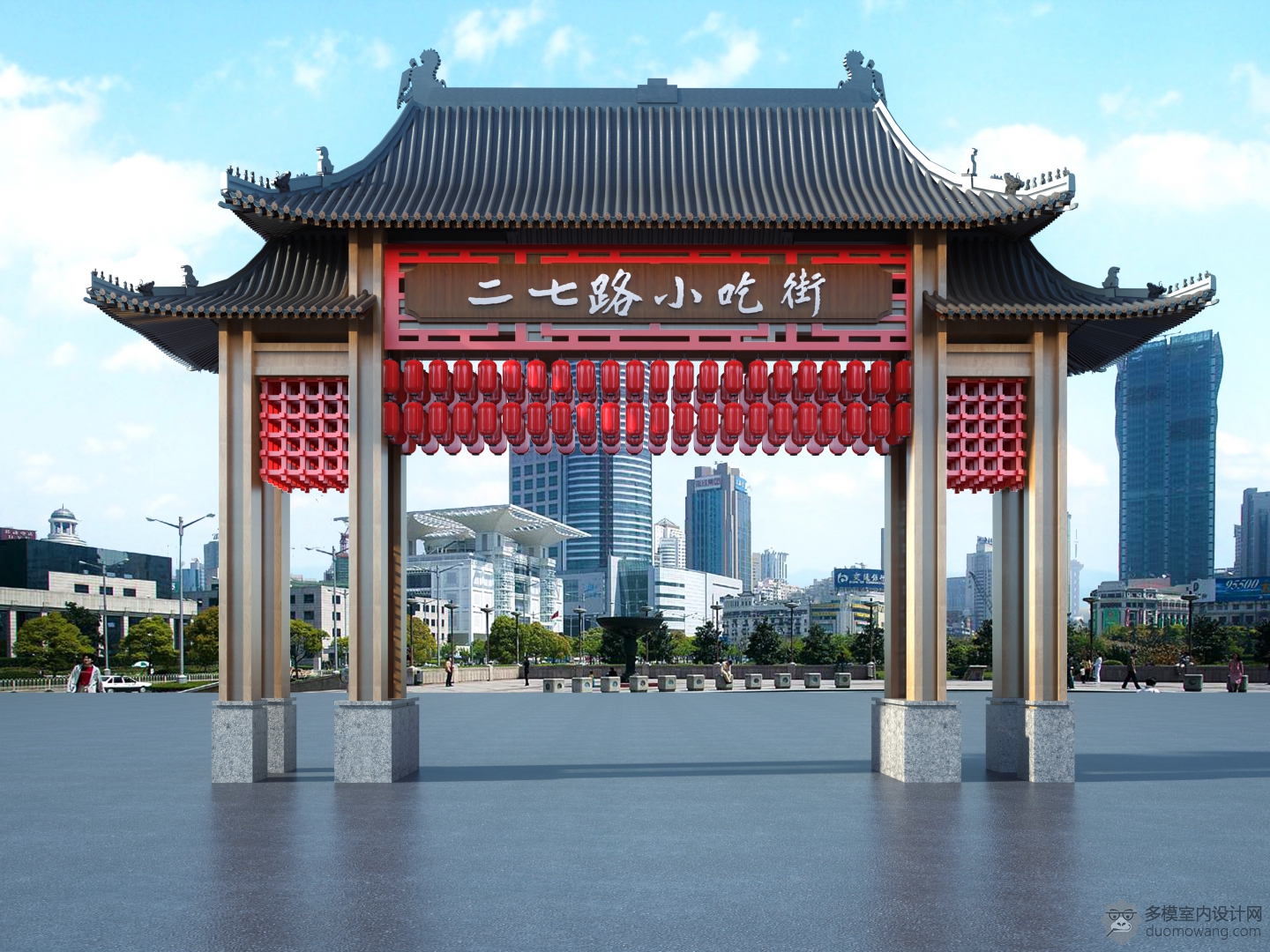 古建门透视1