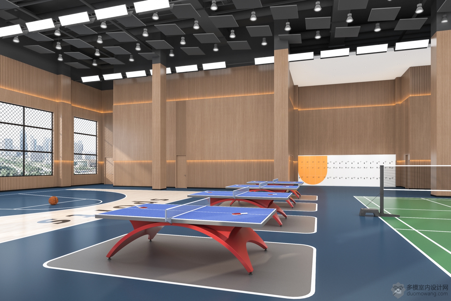【乒乓球室3D模型】_现代VRMAX2013乒乓球室3d模型下载_ID396832_免费3Dmax模型库 - 青模3d模型网