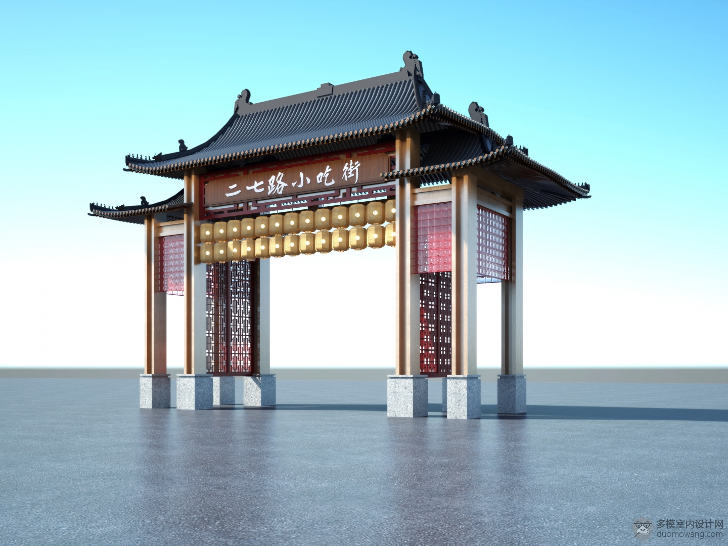 古建门透视2
