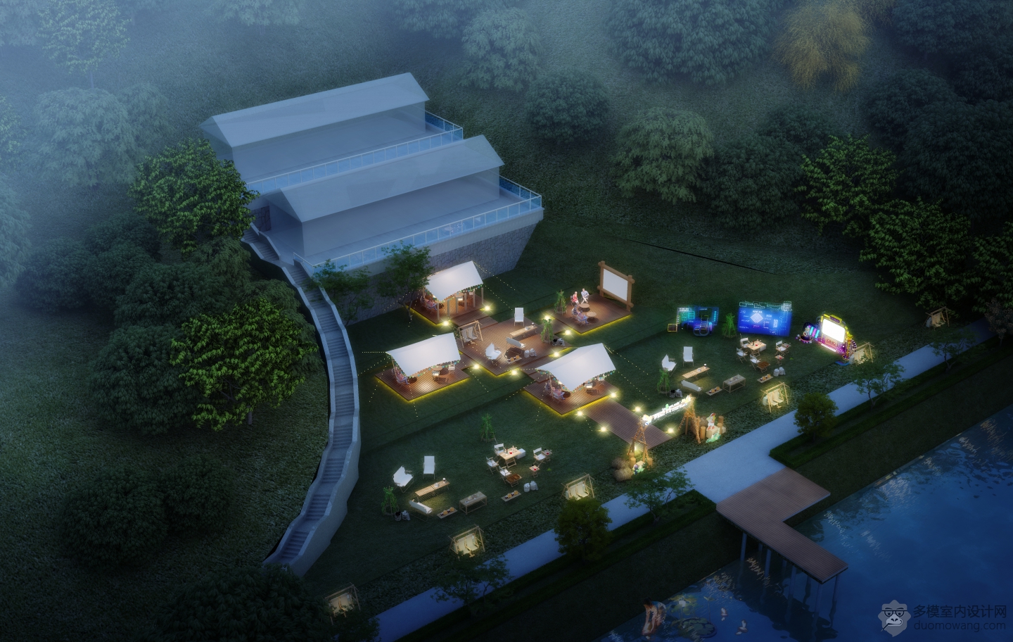 度假鸟瞰夜景