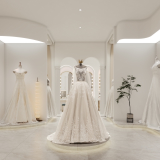 现代婚纱店试衣间