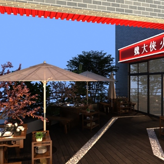 火锅店露台入口