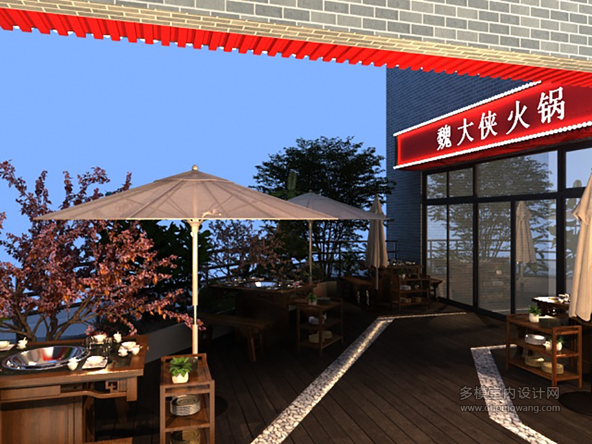 火锅店露台入口