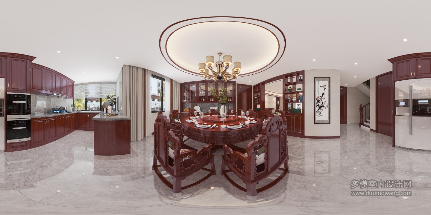 中式一层餐厅360