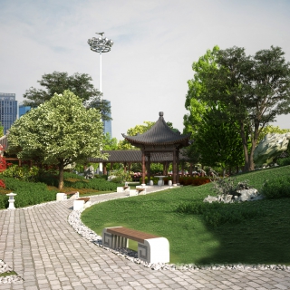 古建花园透视3