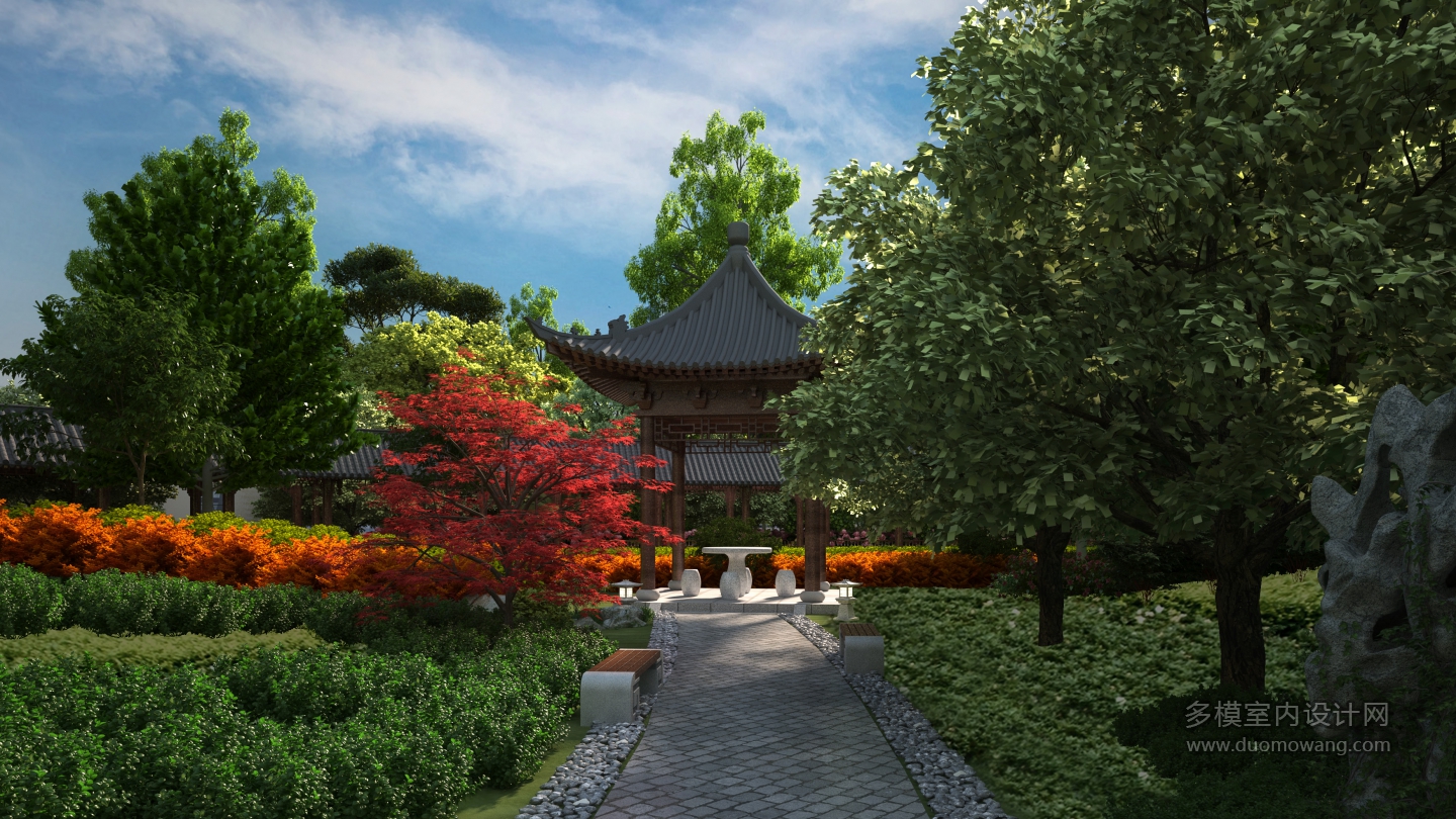 古建花园透视8
