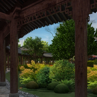 古建花园透视6