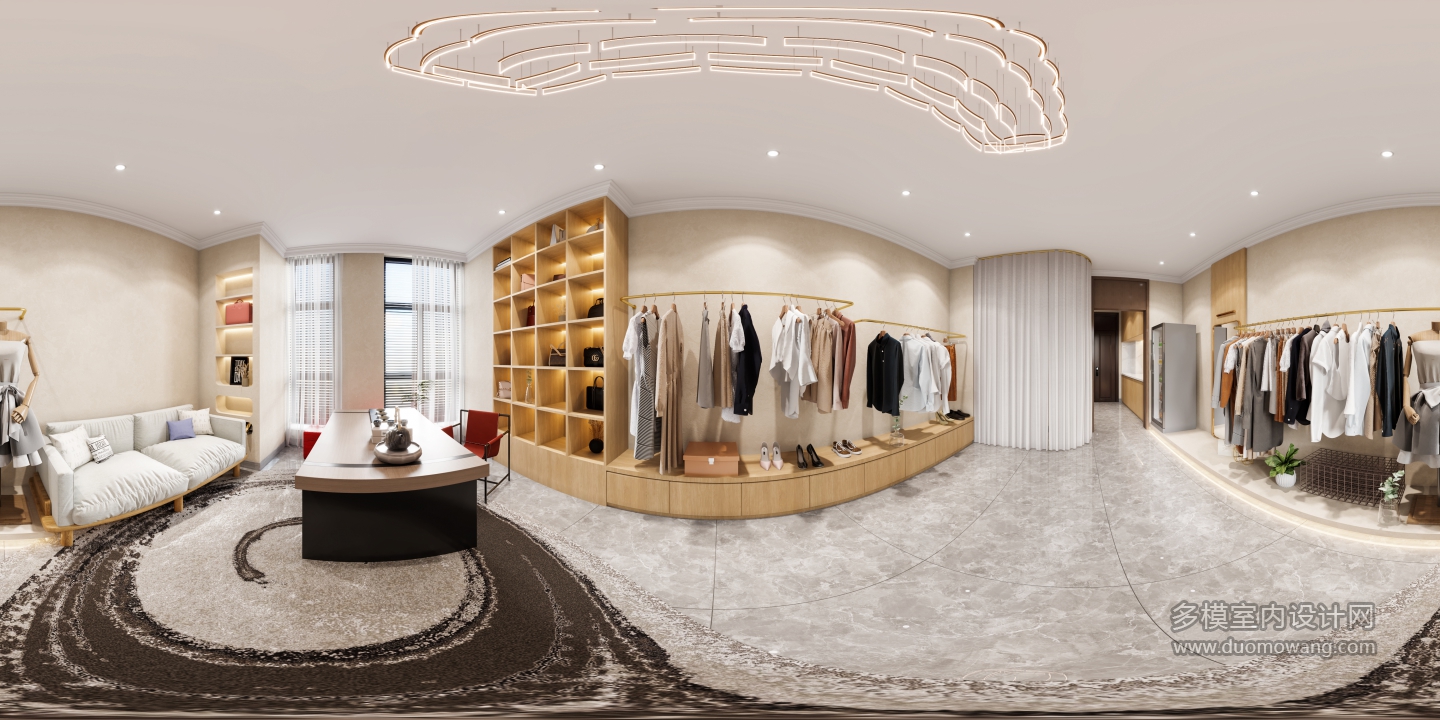 现代服装店全景