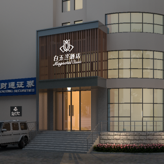 白玉兰酒店夜景透视