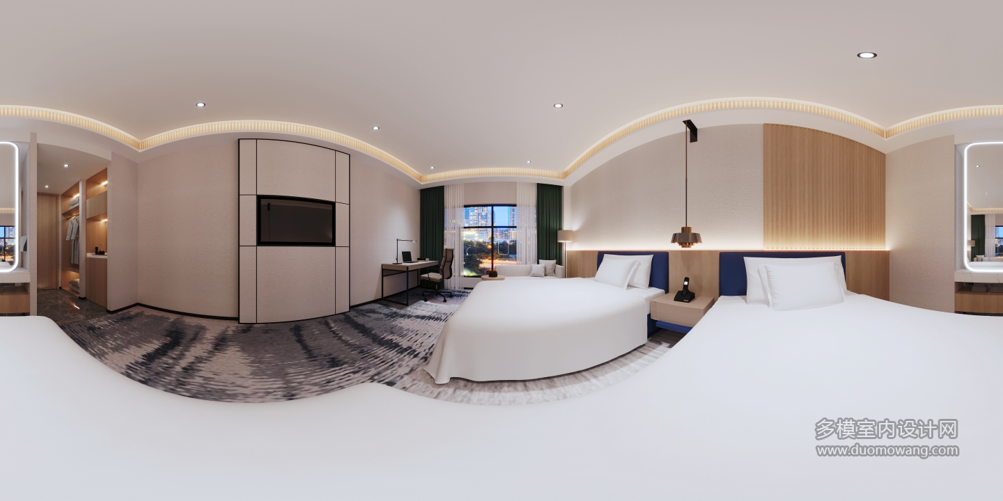 现代酒店标间1全景 拷贝
