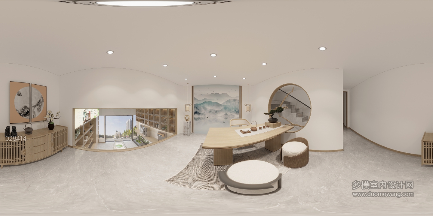 新中式展厅二层全景