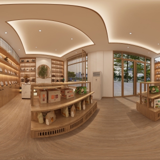 新中式茶楼全景