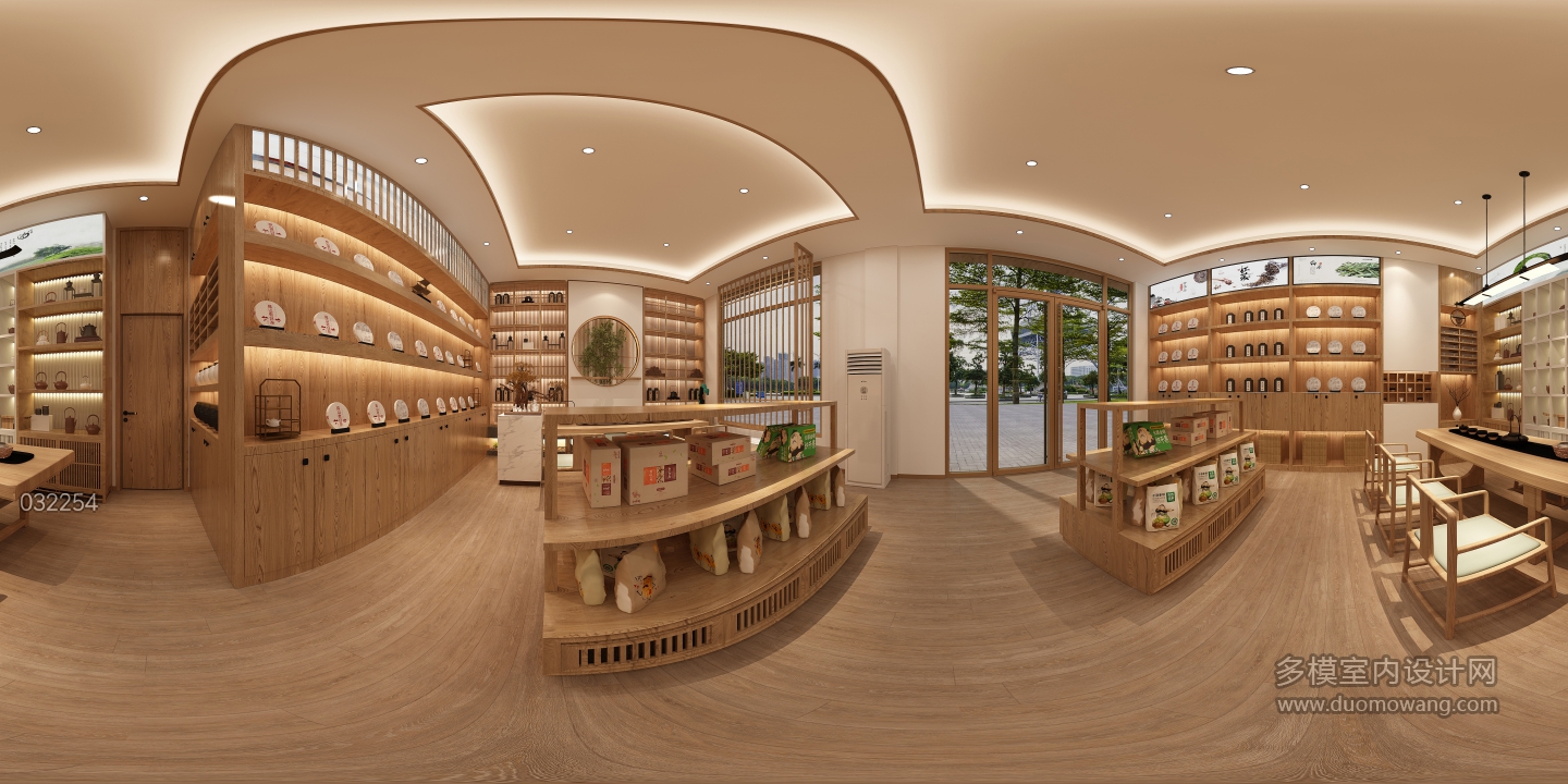 新中式茶楼全景