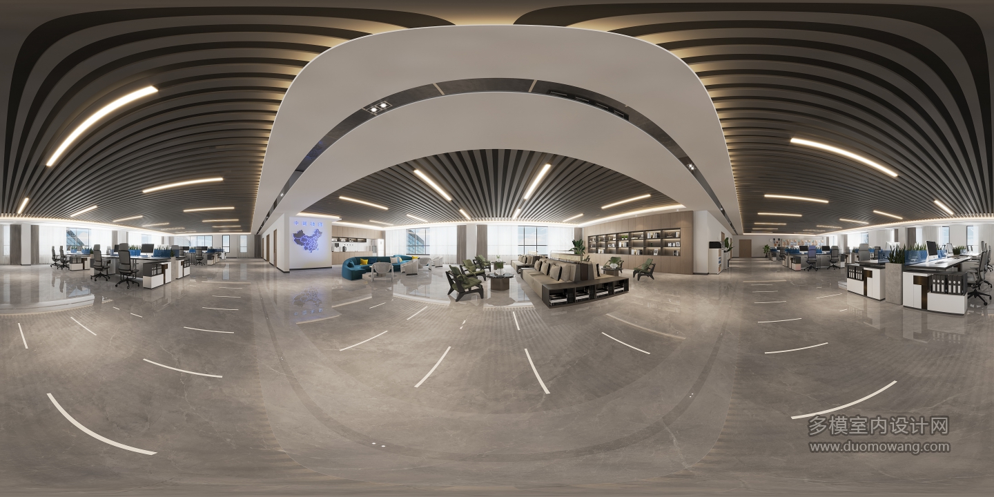 二楼公共办公室全景