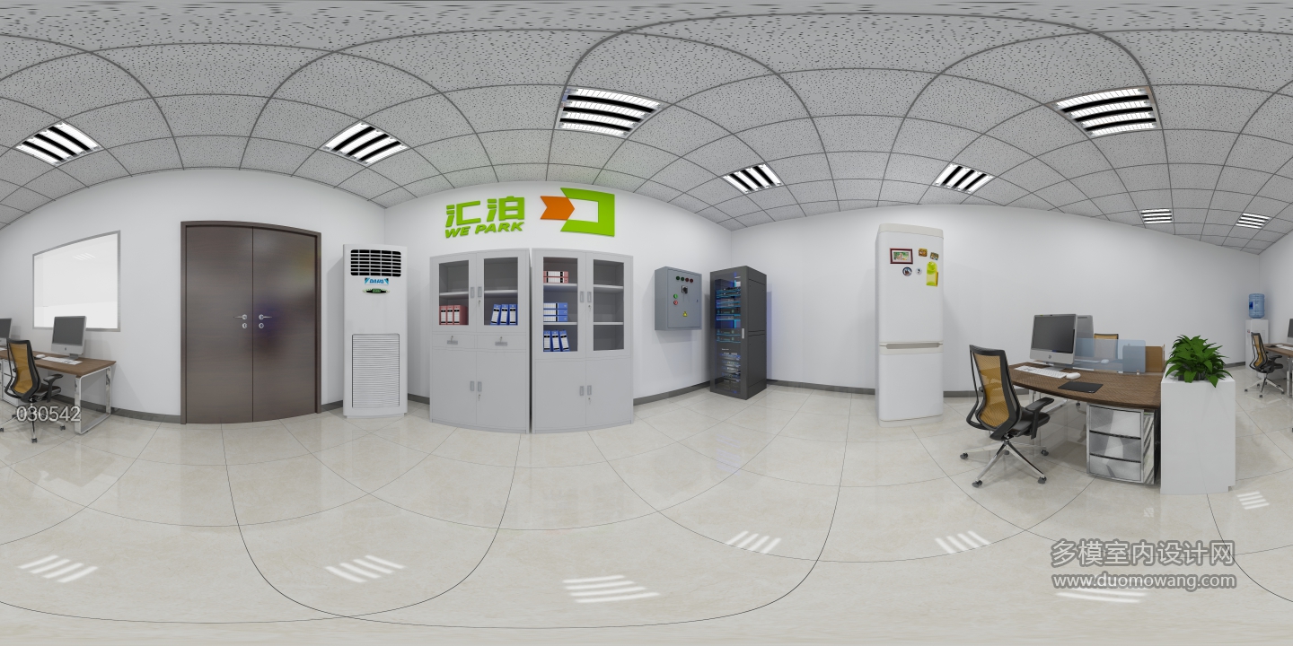现代停车场办公室全景