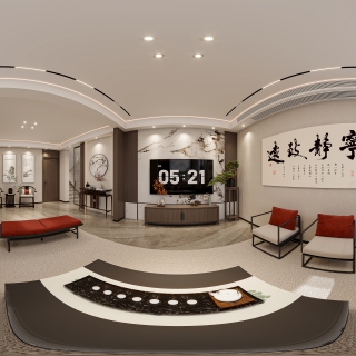 新中式客厅全景