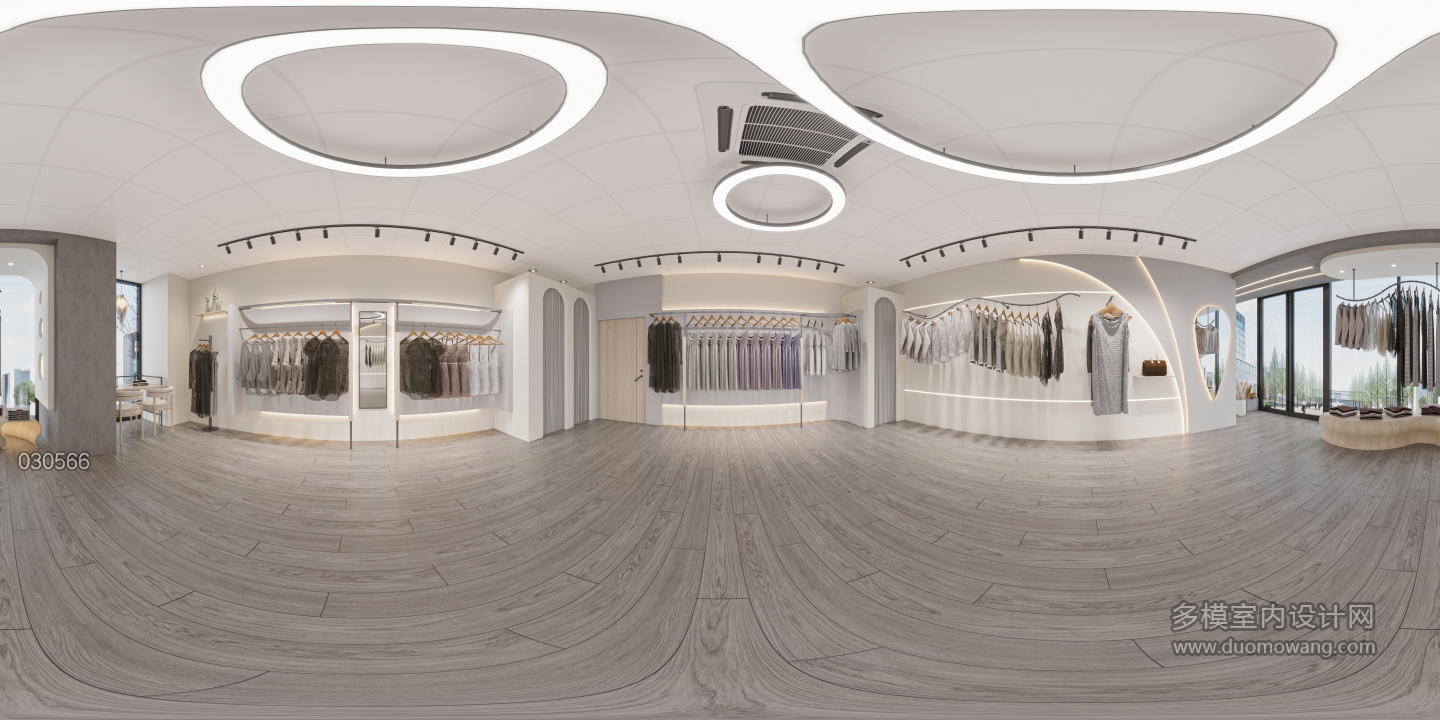 现代服装店全景