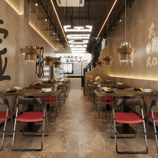 工业烧烤店一楼