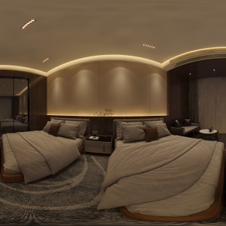 新中式经理休息室全景