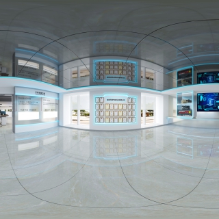现代科技感展厅全景